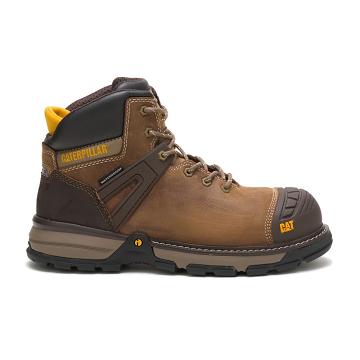 Caterpillar Excavator Superlite Wasserdichte Carbon Composite Kappe Wasserfeste Stiefel Herren Kaffee | AT2496SO