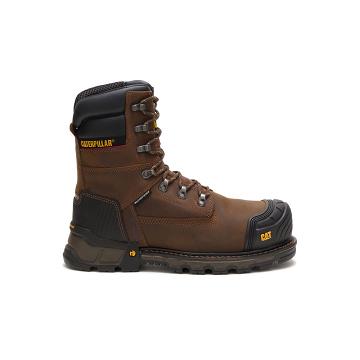 Caterpillar Excavator XL 8" Wasserdichte Thinsulate™ Composite Kappe Sicherheitsstiefel Herren Kaffee | AT2392SO