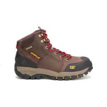 Caterpillar Navigator Mid Wasserdichte Steel Kappe Sicherheitsstiefel Herren Braun | AT2385LH