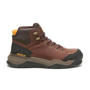 Caterpillar Provoke Mid Wasserdichte Alloy Kappe Arbeitsstiefel Herren Braun | AT2613NB
