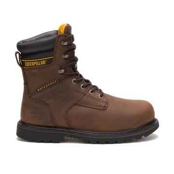 Caterpillar Salvo 8" Wasserdichte Steel Kappe Thinsulate™ Arbeitsstiefel Herren Kaffee | AT2553UT