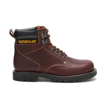 Caterpillar Second Shift Sicherheitsstiefel Herren Bordeaux | AT2353NB