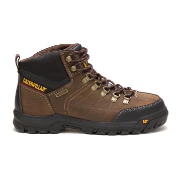 Caterpillar Threshold Wasserdichte Steel Kappe Wasserfeste Stiefel Herren Kaffee | AT2468FM