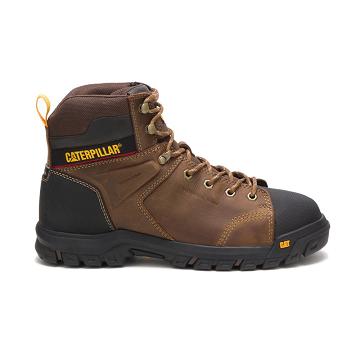 Caterpillar Wellspring Wasserdichte Metatarsal Guard Steel Kappe Wasserfeste Stiefel Herren Braun | AT2490KI